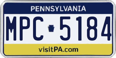 PA license plate MPC5184