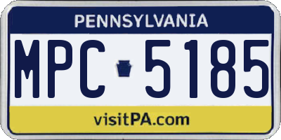 PA license plate MPC5185