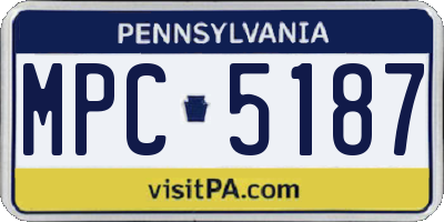 PA license plate MPC5187