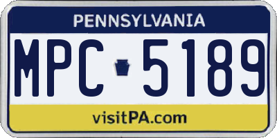 PA license plate MPC5189