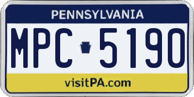 PA license plate MPC5190