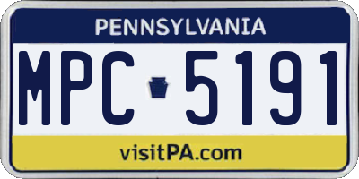 PA license plate MPC5191