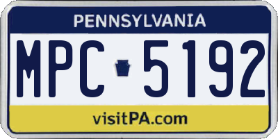 PA license plate MPC5192