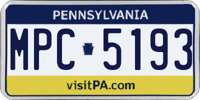 PA license plate MPC5193