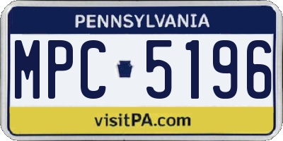 PA license plate MPC5196
