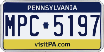 PA license plate MPC5197