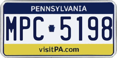 PA license plate MPC5198