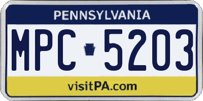 PA license plate MPC5203