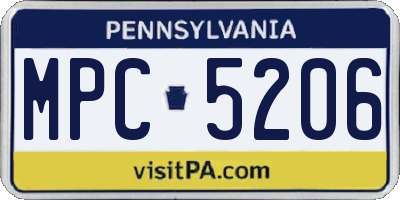 PA license plate MPC5206