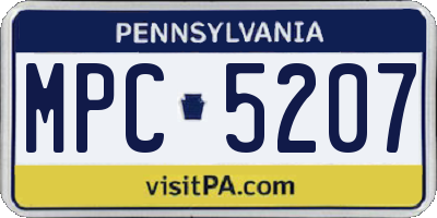 PA license plate MPC5207