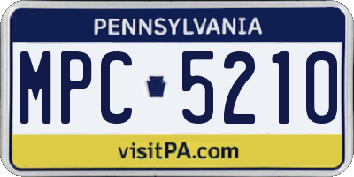 PA license plate MPC5210