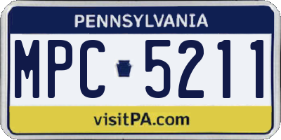 PA license plate MPC5211