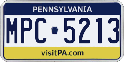 PA license plate MPC5213