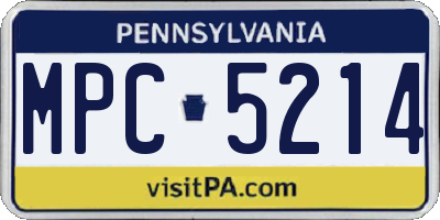 PA license plate MPC5214