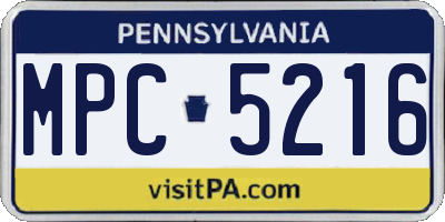 PA license plate MPC5216