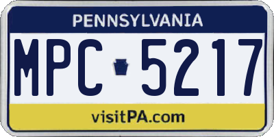 PA license plate MPC5217