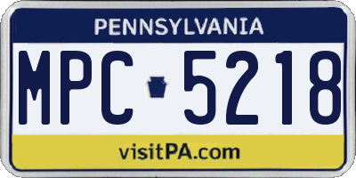 PA license plate MPC5218