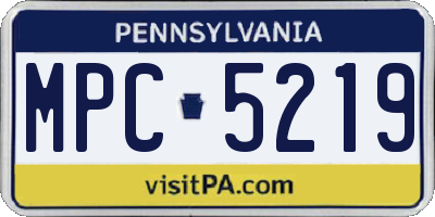 PA license plate MPC5219