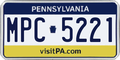 PA license plate MPC5221