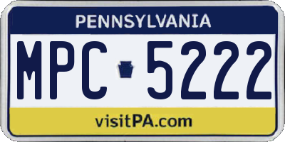 PA license plate MPC5222