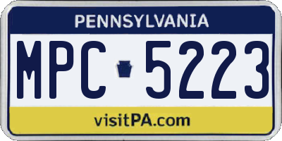 PA license plate MPC5223