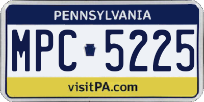 PA license plate MPC5225