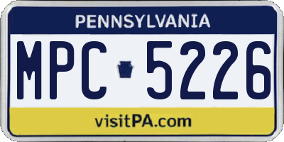 PA license plate MPC5226