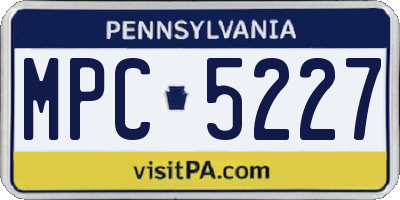 PA license plate MPC5227