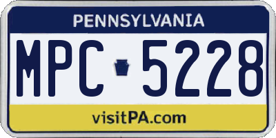 PA license plate MPC5228