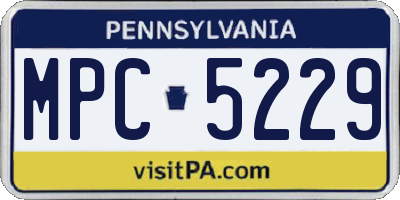 PA license plate MPC5229