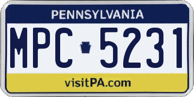 PA license plate MPC5231