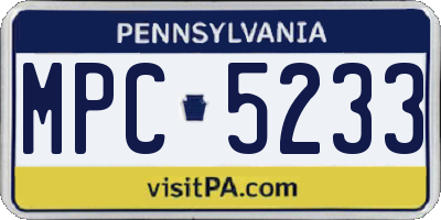 PA license plate MPC5233