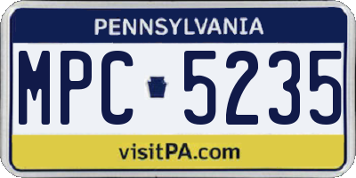 PA license plate MPC5235