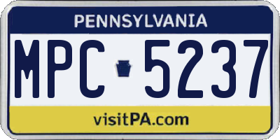 PA license plate MPC5237