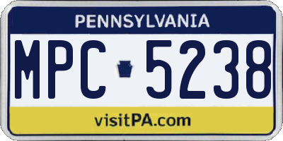 PA license plate MPC5238