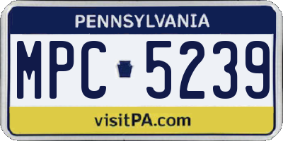 PA license plate MPC5239