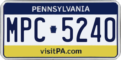 PA license plate MPC5240