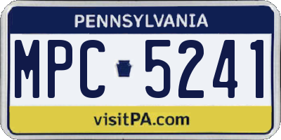 PA license plate MPC5241
