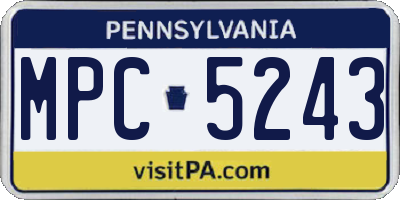 PA license plate MPC5243