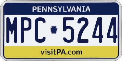 PA license plate MPC5244