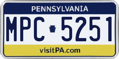 PA license plate MPC5251