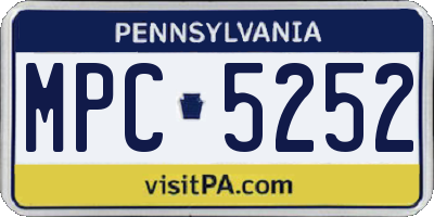 PA license plate MPC5252