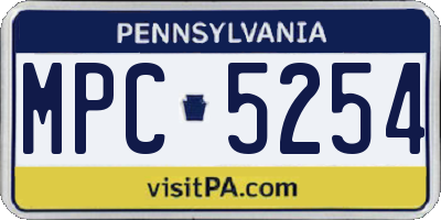 PA license plate MPC5254