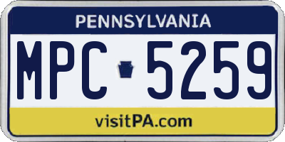 PA license plate MPC5259
