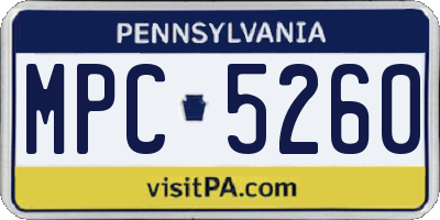 PA license plate MPC5260