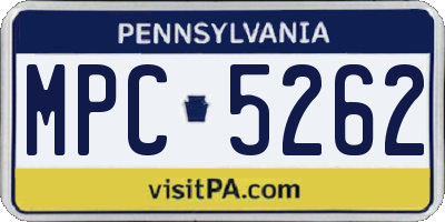 PA license plate MPC5262