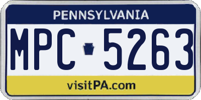 PA license plate MPC5263