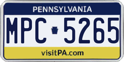 PA license plate MPC5265