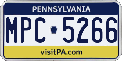 PA license plate MPC5266