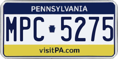 PA license plate MPC5275